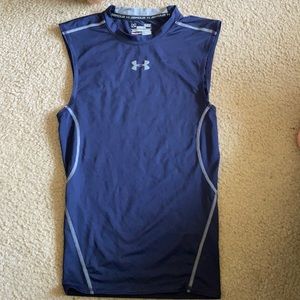 Under Armour sleeveless compression top navy blue
